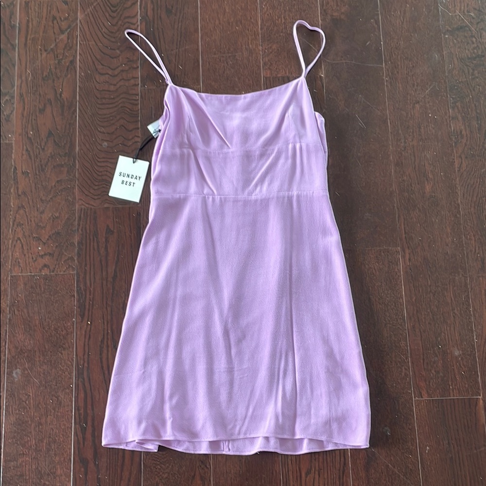 Aritzia Sunday Best Lilac Slip Mini Dress